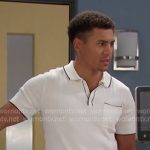 Theo’s white ribbed polo on Days of our Lives