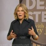 Tory’s black belted denim dress on Good Morning America Tory’s black belted denim dress on Good Morning America