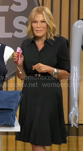 Tory's black pleated shirtdress on Good Morning America