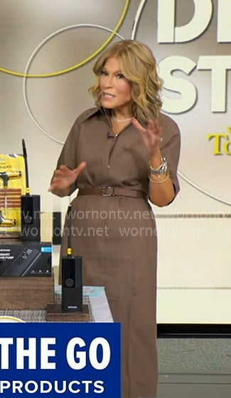 Tory’s brown denim shirtdress on Good Morning America
