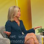 Tracy Smith’s teal collared dress on CBS Mornings