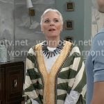 Tracy’s green striped kaftan on General Hospital