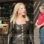 Vicki’s black leather jacket on The Real Housewives of Orange County
