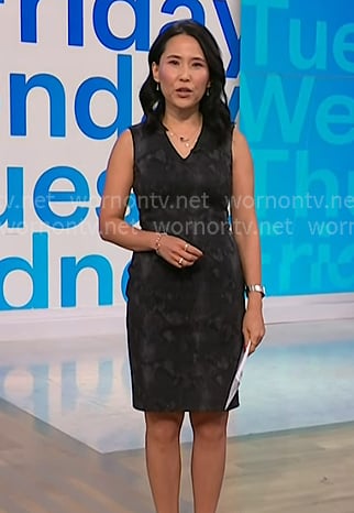 Vicky’s black snake print sleeveless dress on Today