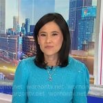 Vicky's blue sequined puff sleeve sweater on NBC News Daily Vicky's blue sequined puff sleeve sweater on NBC News Daily