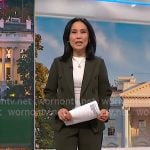 Vicky's green blazer and pants on NBC News Daily