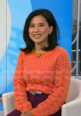 Vicky's orange and pink sweater on Today Vicky's orange and pink sweater on Today