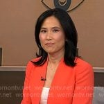 Vicky's orange collarless blazer on NBC News Daily
