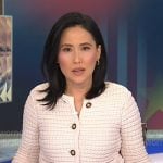 Vicky's white textured cardigan on NBC News Daily Vicky's white textured cardigan on NBC News Daily