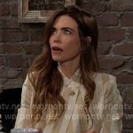 Victoria's beige striped top on The Young and the Restless