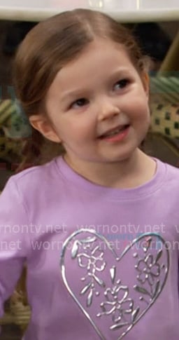 Victoria's lilac metallic heart top on Days of our Lives Victoria's lilac metallic heart top on Days of our Lives