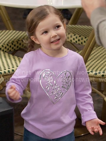 Victoria's lilac metallic heart top on Days of our Lives