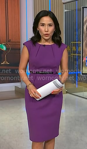 Vikcy's purple belted sheath dress on NBC News Daily