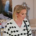 Whitney’s white v-neck sweater on The Real Housewives of Salt Lake City Whitney’s white v-neck sweater on The Real Housewives of Salt Lake City