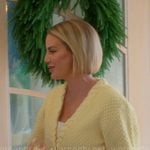 Whitney’s yellow cropped knit cardigan on The Real Housewives of Salt Lake City Whitney’s yellow cropped knit cardigan on The Real Housewives of Salt Lake City