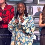 Whoopi’s blue floral print shirt on The View Whoopi’s blue floral print shirt on The View