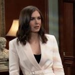 Willow's light pink belted blazer on General Hospital Willow's light pink belted blazer on General Hospital