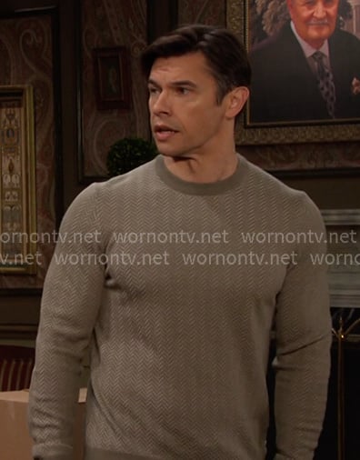 Xander's grey herringbone sweater on Days of our Lives