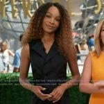 Zuri's black sleeveless dress on Access Hollywood