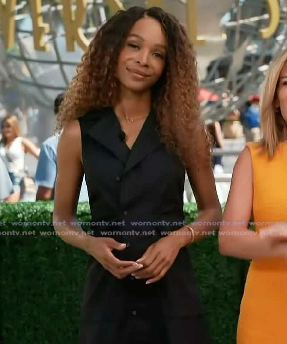 Zuri’s black sleeveless dress on Access Hollywood