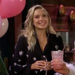 Abby’s black crystal embellished blazer dress on The Young and the Restless Abby’s black crystal embellished blazer dress on The Young and the Restless
