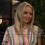 Abby’s rainbow marbled print dress on The Young and the Restless Abby’s rainbow marbled print dress on The Young and the Restless