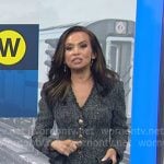 Adelle’s black v-neck tweed dress on Today