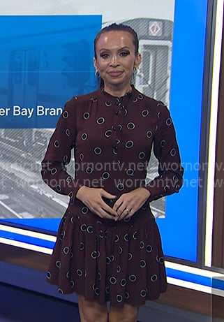Adelle’s brown dot print dress on Today