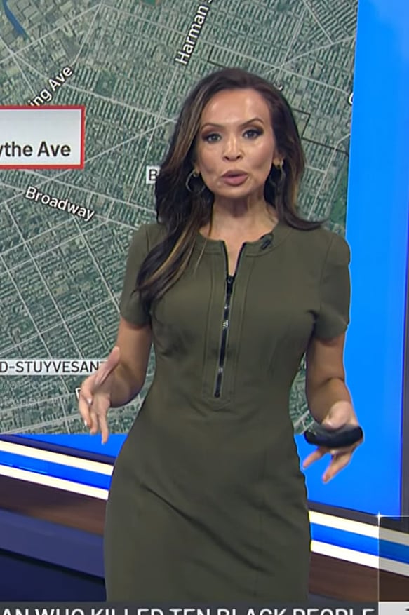 Adelle's green zip front dress on Today