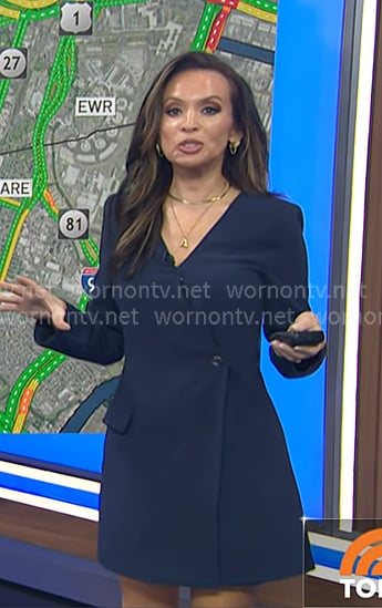 Adelle’s navy wrap blazer dress on Today Adelle’s navy wrap blazer dress on Today