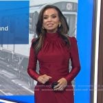 Adelle's red satin ring detail dress on Today