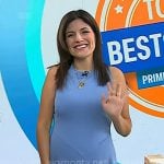 Adrianna's blue sleeveless midi dress on Today