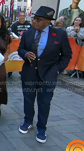 Al Roker’s navy stripe sneakers on Today