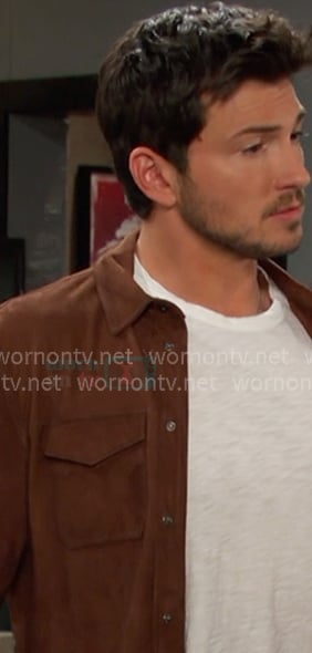 Alex’s brown suede shirt on Days of our Lives Alex’s brown suede shirt on Days of our Lives