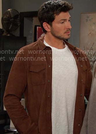 Alex's brown suede shirt on Days of our Lives