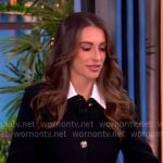 Alyssa’s black tweed jacket and pants on The View Alyssa’s black tweed jacket and pants on The View