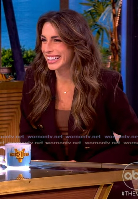Alyssa’s brown double breasted blazer on The View