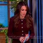 Alyssa’s burgundy tweed mini dress on The View