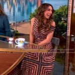 Alyssa's geometric print one shoulder dress on The View