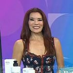Amy E. Goodman’s navy floral square neck dress on Today
