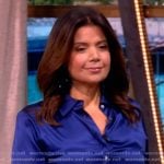 Ana’s blue satin shirtdress on The View