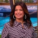 Ana's geometric print tie front jumpsuit on The View