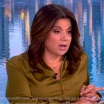Ana’s green satin tie waist dress on The View