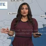 Andrea Romero's burgundy ribbed tiered dress on Today Andrea Romero's burgundy ribbed tiered dress on Today