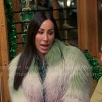 Angie’s green and pink fur jacket on The Real Housewives of Salt Lake City Angie’s green and pink fur jacket on The Real Housewives of Salt Lake City
