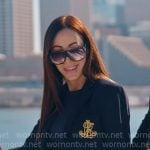 Angie’s navy embroidered blazer on The Real Housewives of Salt Lake City Angie’s navy embroidered blazer on The Real Housewives of Salt Lake City