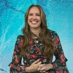 Anna Camp's floral print ruffle dress on Today