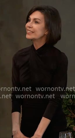 Anna's black crossneck top on General Hospital