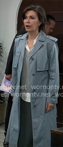 Anna's blue trench coat on General Hospital