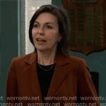 Anna’s brown belted blazer on General Hospital Anna’s brown belted blazer on General Hospital